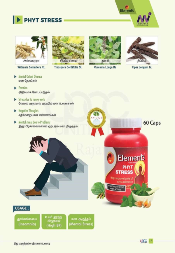 Elements Wellness Phyt Stress 60 Veg Caps - Image 2